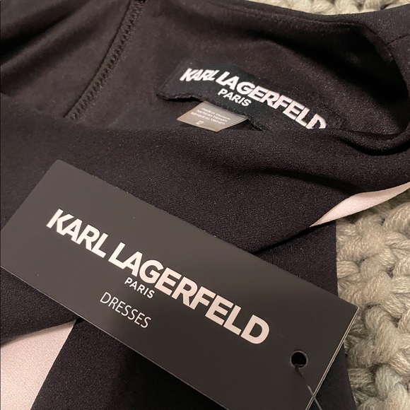 Karl Lagerfeld Paris Dress Size12 BlackWhite Gilded Age Vibe Elegant Retro Party - Picture 6 of 15